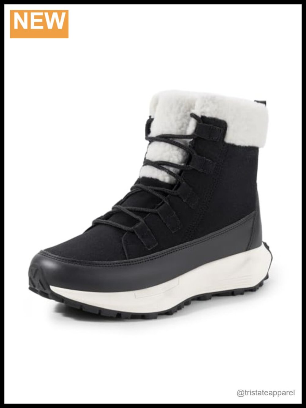 Faux Leather Faux Fur Lined Ankle Boots Waterproof Winter Snow Sneaker Boots